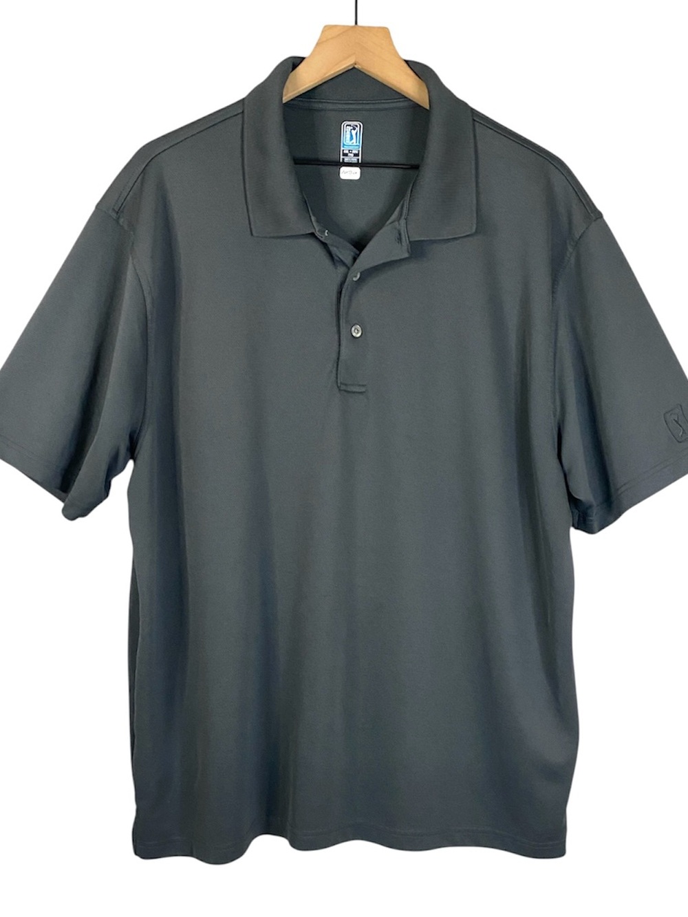 PGA Tour Men's AirFlux Solid Performance Golf Polo in Gray Size XXL